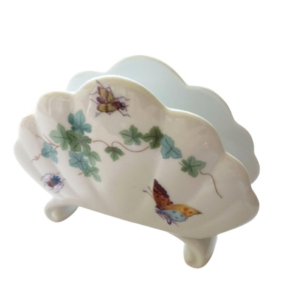 Vintage Original Bohemia Hand Painted Floral Napkin Holder - Picture 5 of 12